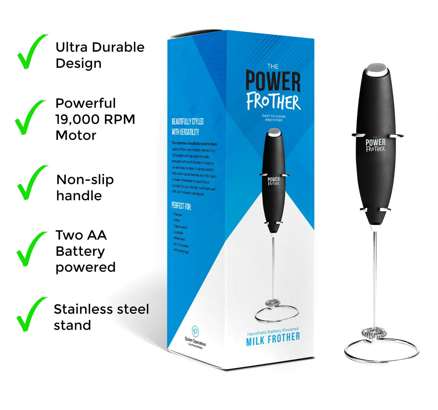 The Power Frother - Best Milk Frother for Coffee and Supplements - Omega  PowerCreamer